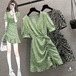 【大きいサイズL-4XL】【春夏新作】ファッションワンピース♪ブラック/グリーン2色展開◆#sedmvm-530117