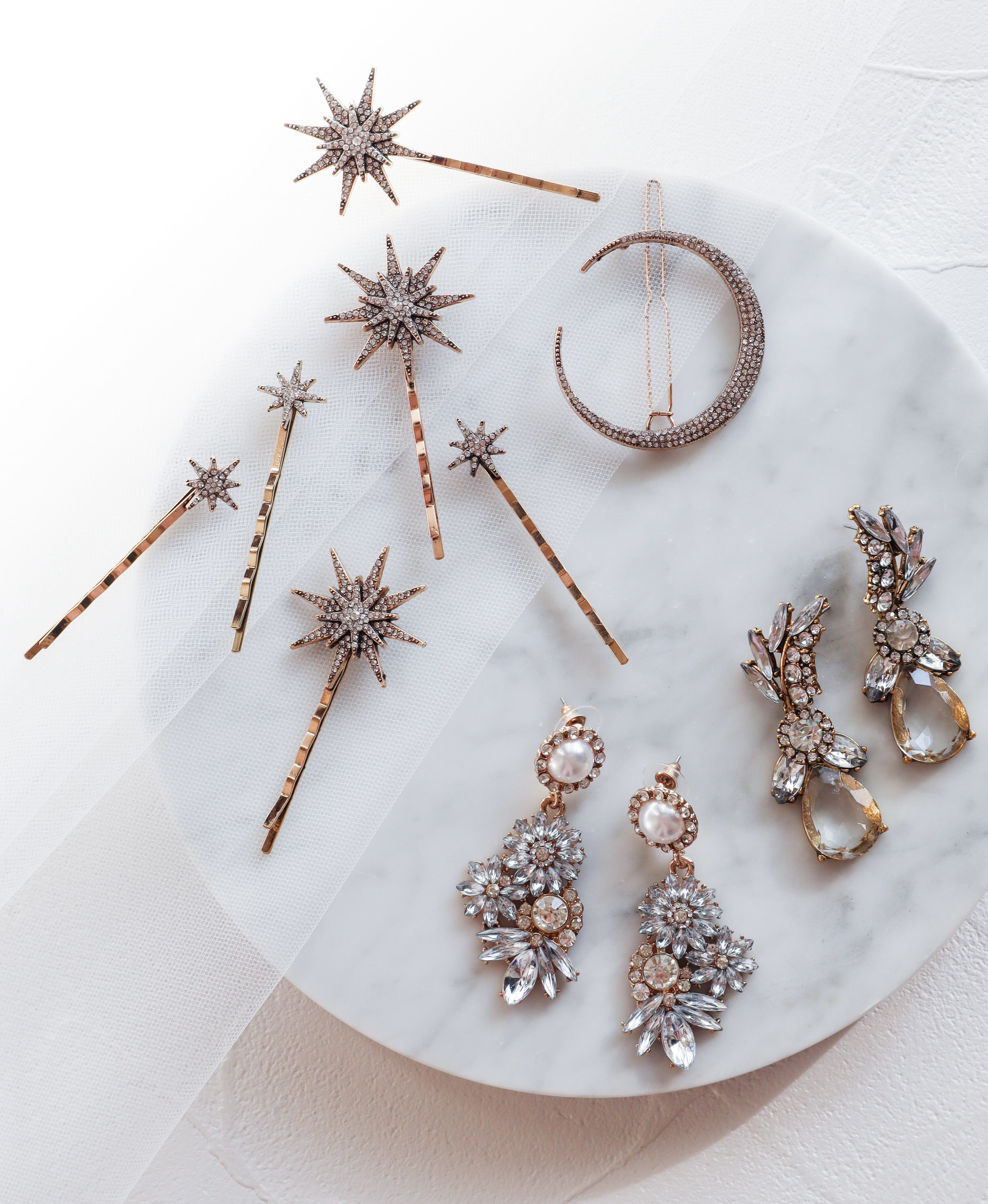 H-126 Antique Gold Stardustヘアピン7本セット＜ゴールド