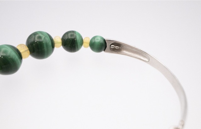 グリーン マラカイト オパール 天然石 シルバー silver ブレスレット ハンドメイド シンプル 日常 普段使い お洒落 おしゃれ コーディネート ファッション No.227