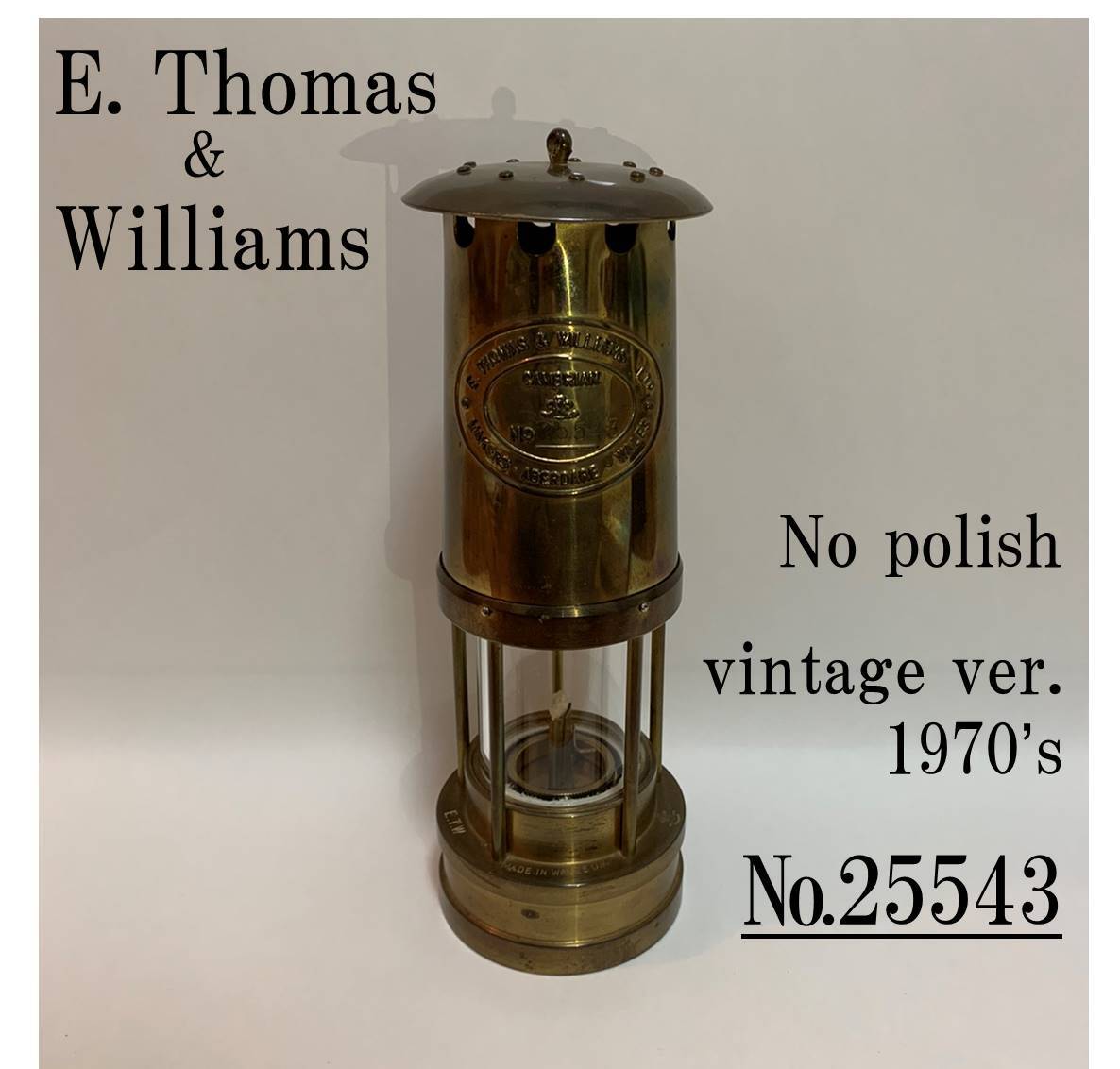 №25543 磨きなしver. e.thomas & williams LTD ABERDARE 真鍮 ...