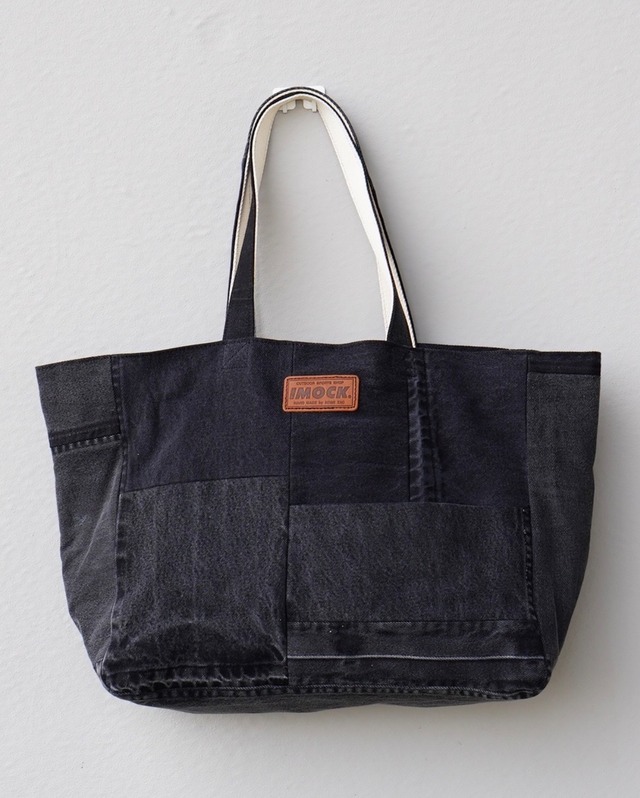 IMOCK-KOBE ZAC- DENIM PATCHWORK TOTE MEDDIUM  BLUE