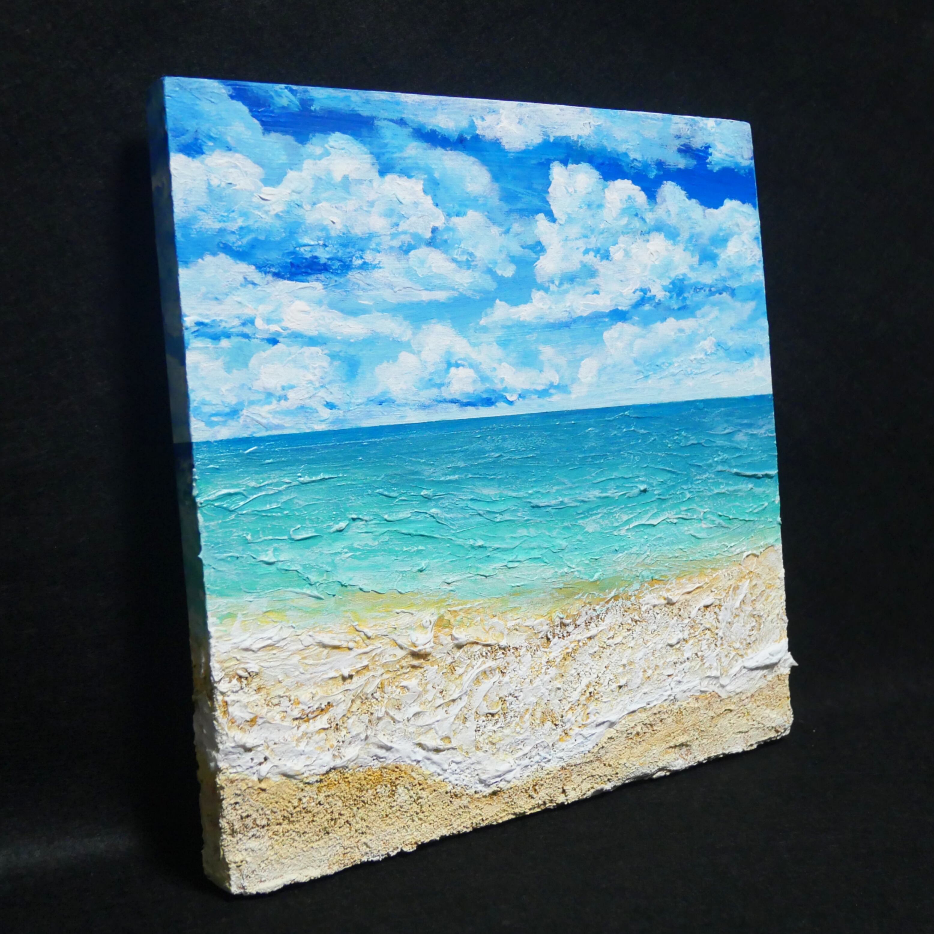 油絵】木製パネル絵画【砂浜の夏】 | HIROSHI1990 油絵】木製パネル絵画【砂浜の夏】 | HIROSHI1990