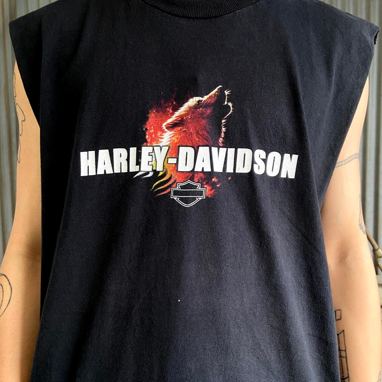 USA製 Harley-Davidson ハーレーダビッドソン バックプリント カット