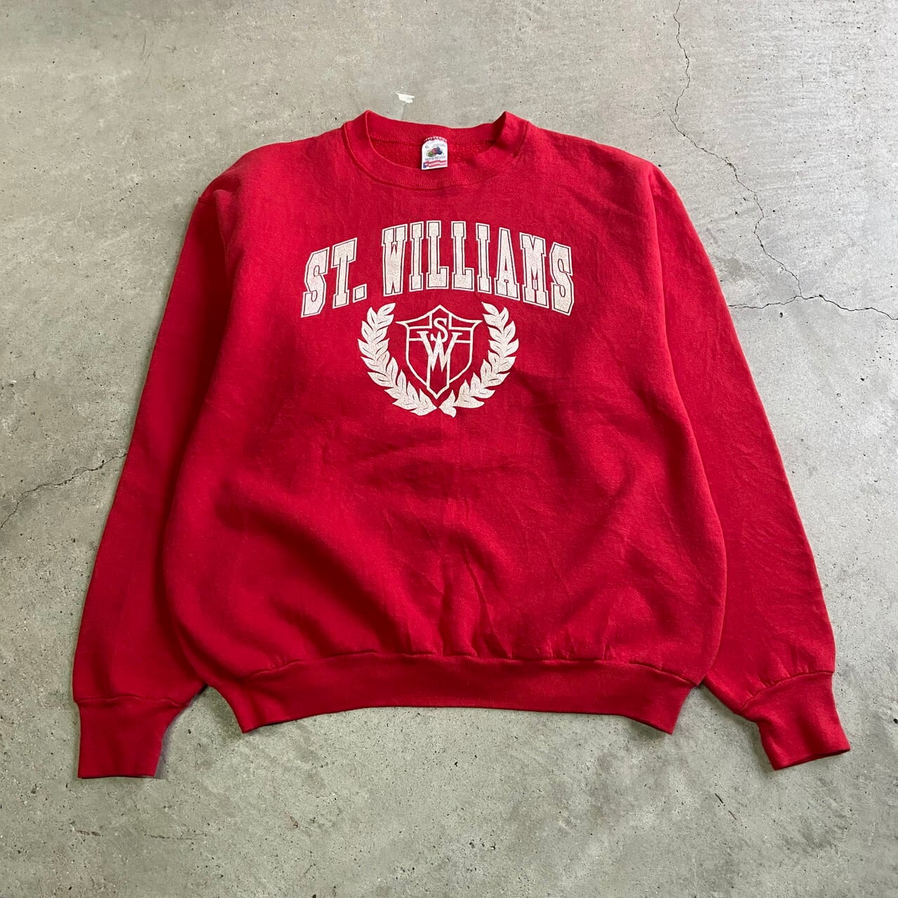 ビッグサイズ 90年代 Usa製 St Williams カレッジ ロゴプリント スウェットシャツ メンズxl 古着 トレーナー 90s ヴィンテージ ビンテージ レッド 赤 スウェット Cave 古着屋 公式 古着通販サイト