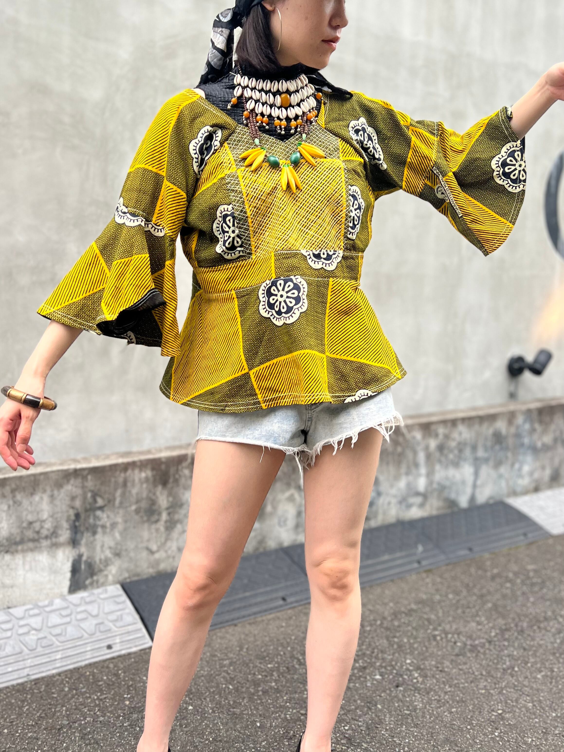 Vintage africanbatik peplum tops ( ヴィンテージ アフリカンバティック ペプラム トップス ) | Riyad  vintage shop powered by BASE