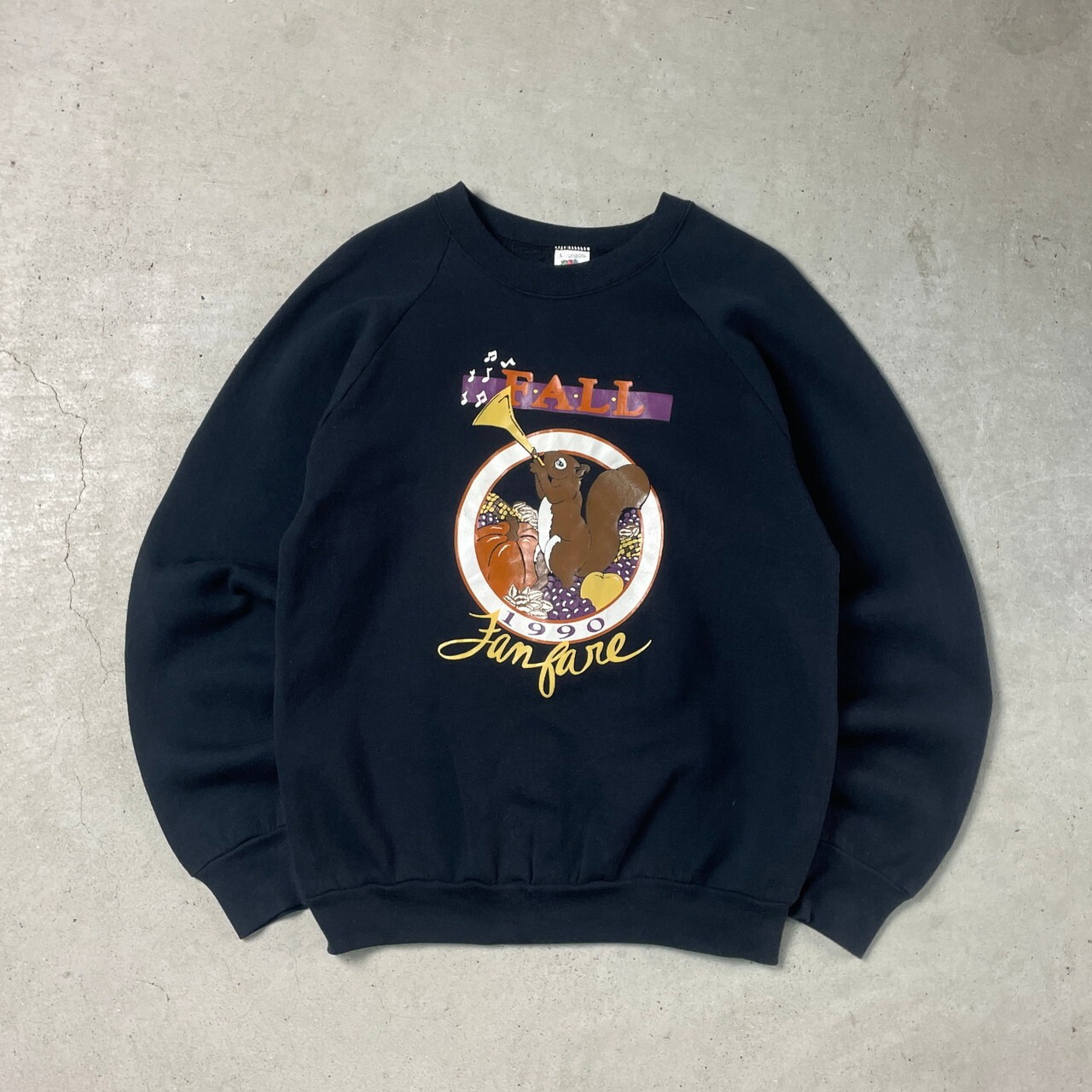 90年代 USA製 リス アニマル プリント スウェットシャツ メンズL 古着 