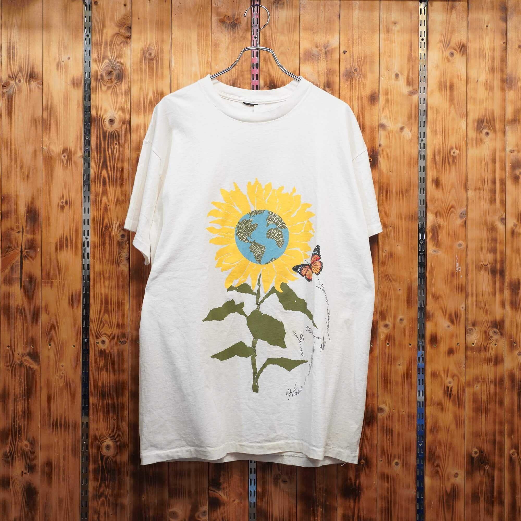 80s90s ひまわり Tシャツ XL位