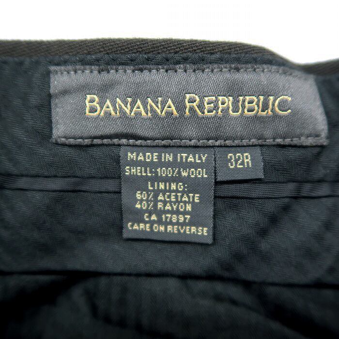 古着 イタリア製 バナナリパブリック ウール スラックス パンツ ツータック ブラウン ビンテージ サイズ表記：32R　gd78708