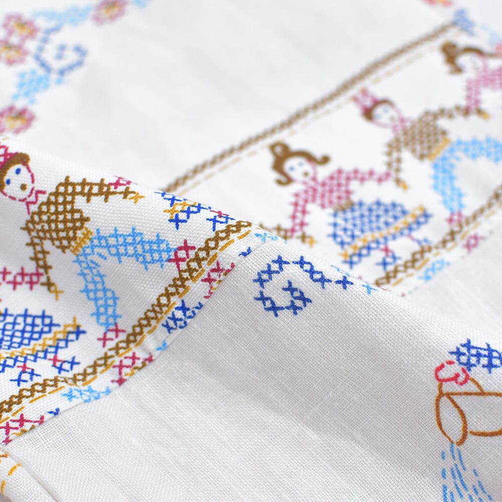 Remakeリメイク 再構築 クロスステッチ 刺繍プリントデザイン ルーズ