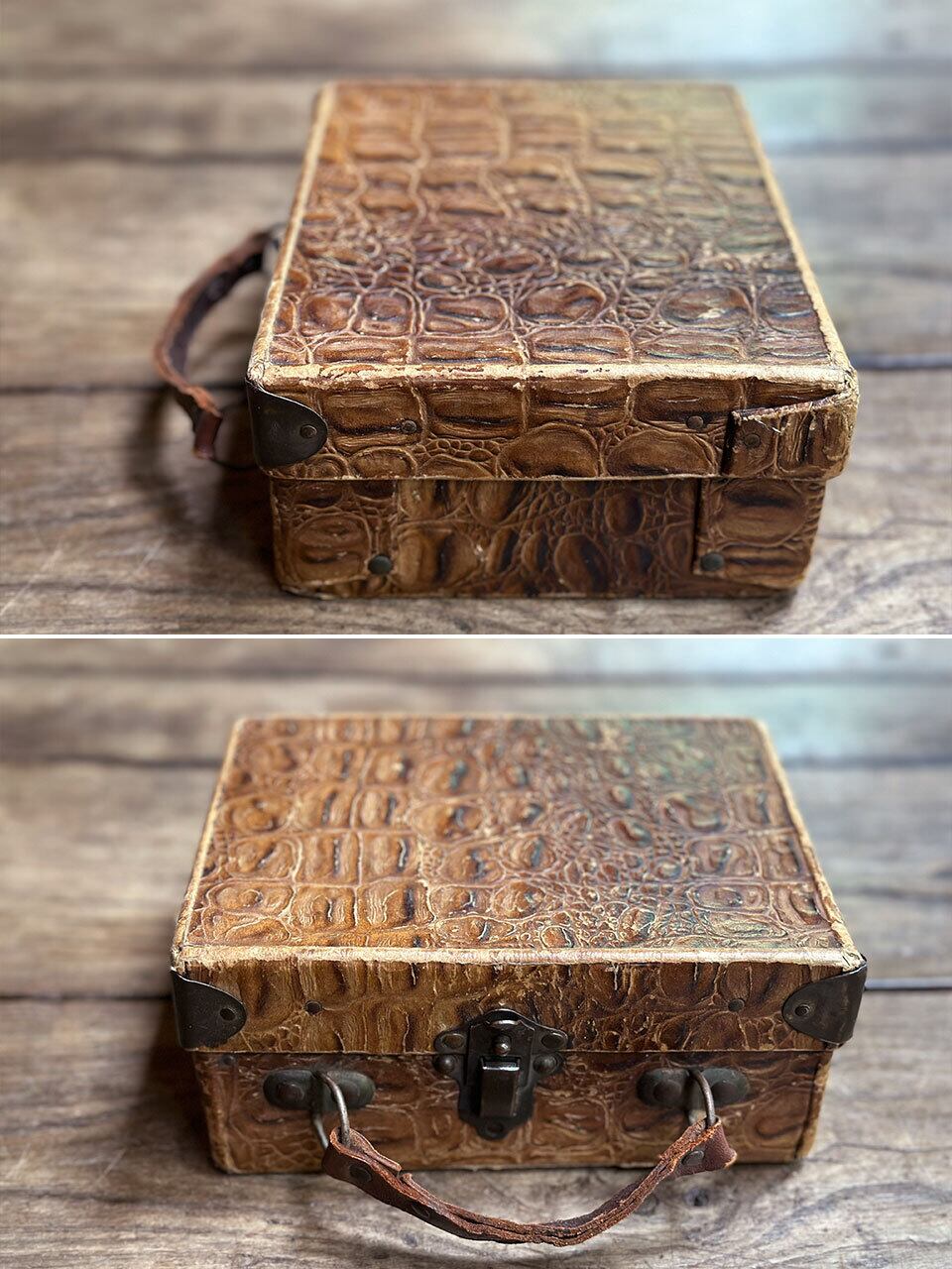 ワニ柄 ミニトランク 小さなカバン | Brocante de La Cocotte