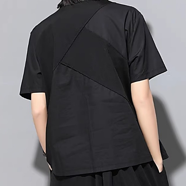 Side eyelet design T-shirt C0083