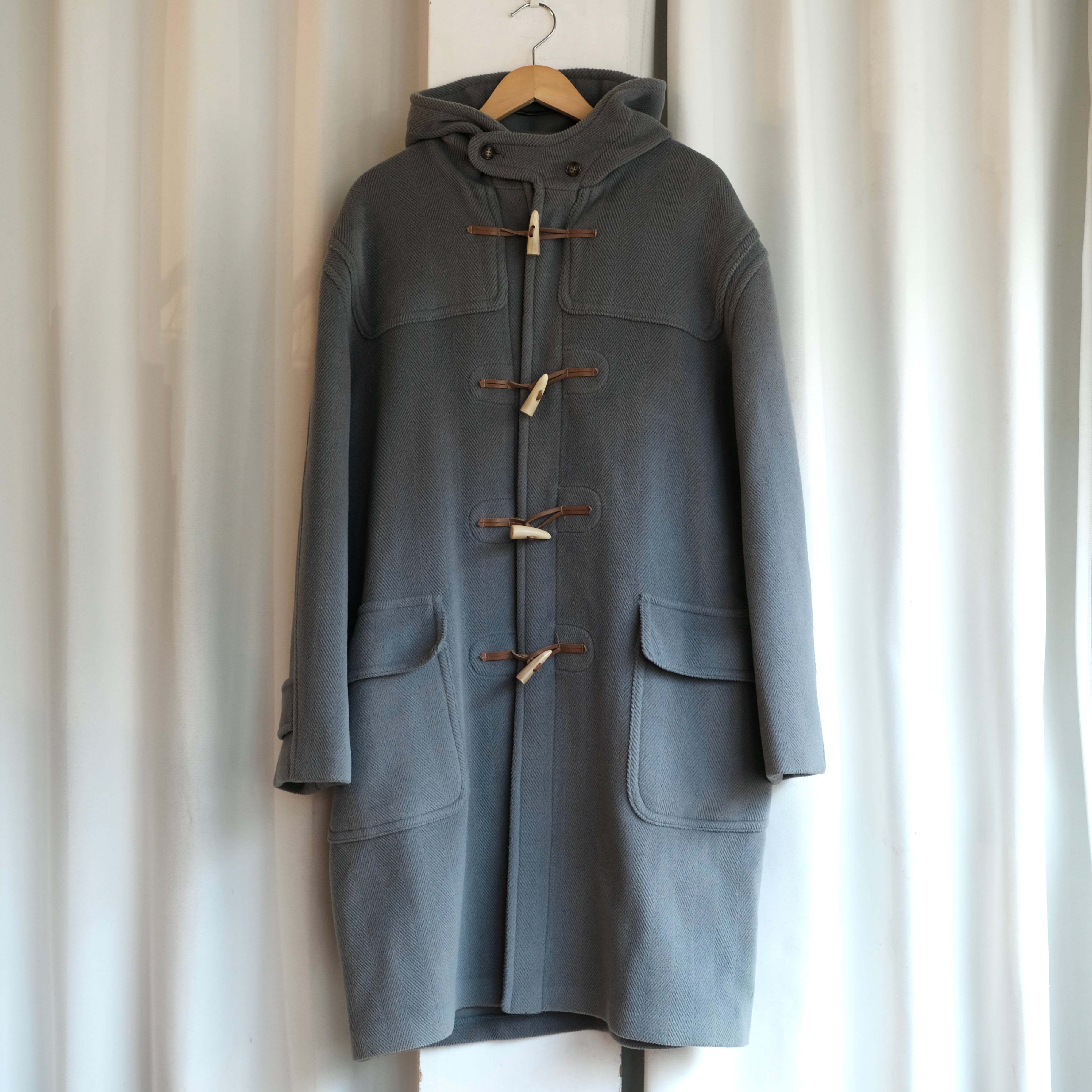 80-90s GLOVERALL KINGSTON HBT DUFFLE COAT BIG SIZE / BLUE GRAY