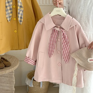 秋イギリス風チェックパッチケープコート