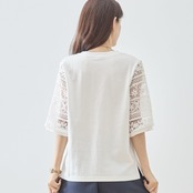 TRUBE ガールプリントレース袖 Tシャツ