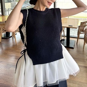 ニットベスト メッシュキャミソール 2点セット　23148