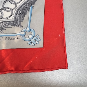 HERMES エルメス シルク スカーフ レッド A-10560