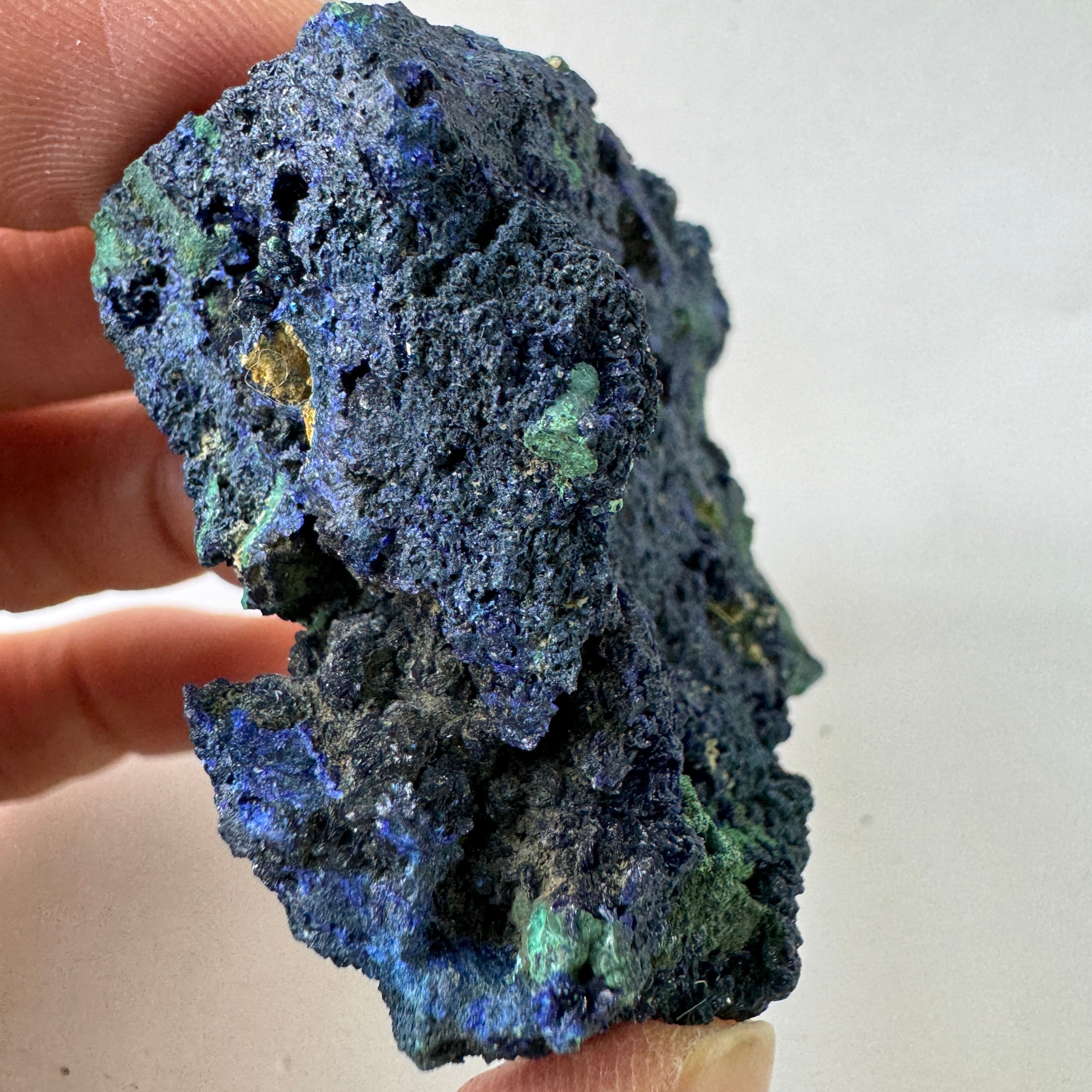E22835】マラカイトを伴うアジュライト アジュライト 藍銅鉱 岩絵の具