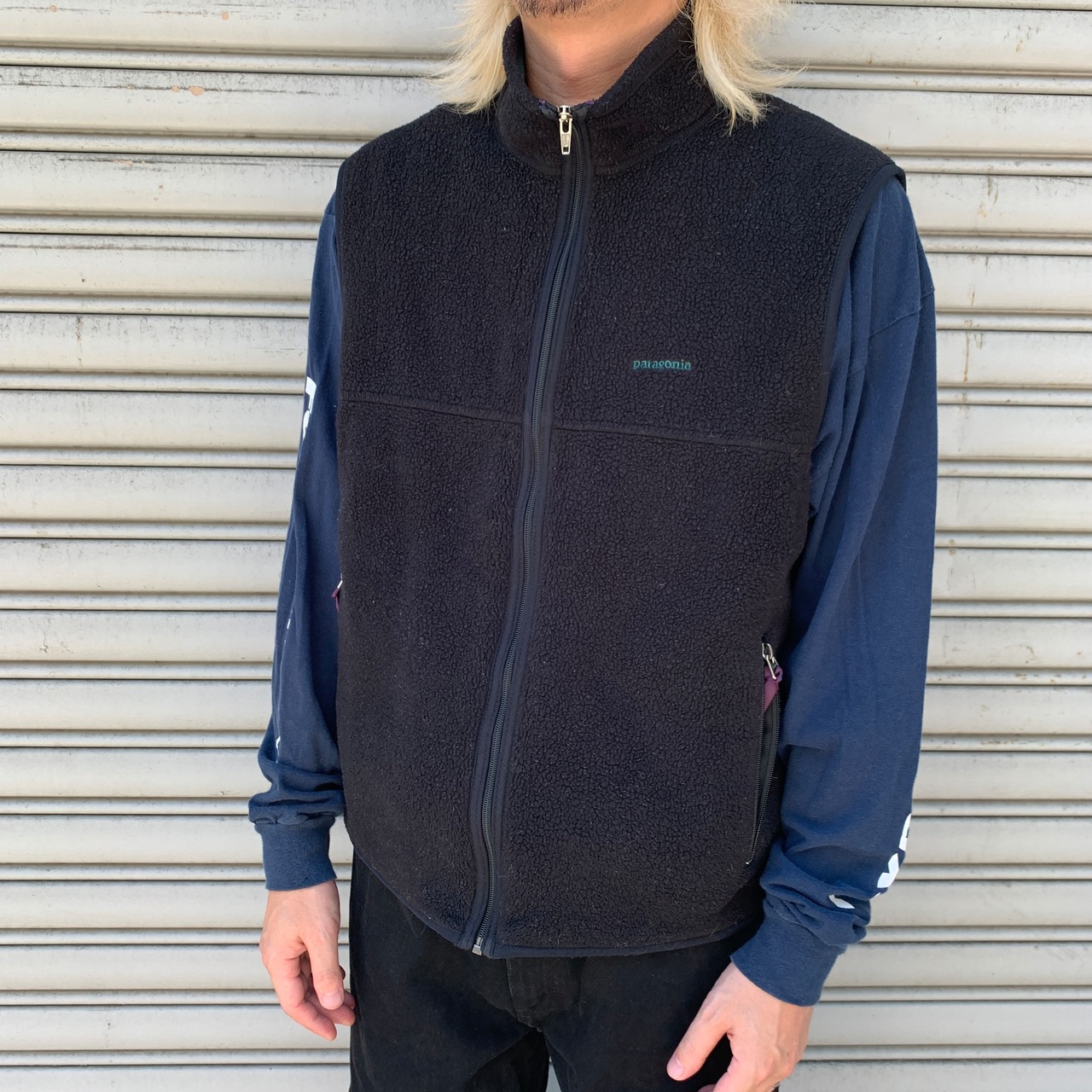 90s USA製 patagonia シンチラフリースベスト ブラック M