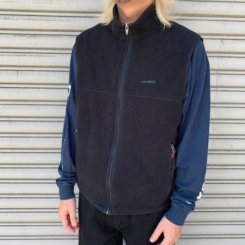 90s USA製 patagonia シンチラフリースベスト ブラック M