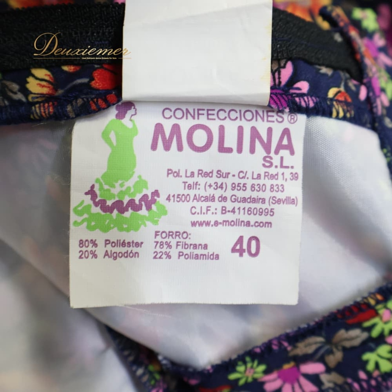 フラメンコ 衣装 MOLINA モリーナ ファルダ スカート ネイビー系 パープル系 グリーン系 ピンク系 紺 黄緑 紫 花柄 ボランテ フリル レース 華やか ダンス パーティ 発表会 小花柄 模様 エレガント 発表会衣装 舞台衣装 コスチューム