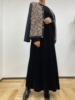 paisley knit-saw jacket