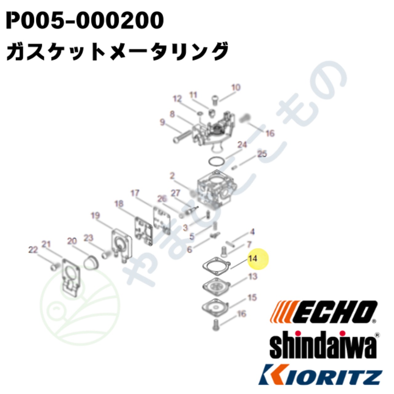 ｜・　ガスケットメータリング（P005-000200）やまびこ純正部品