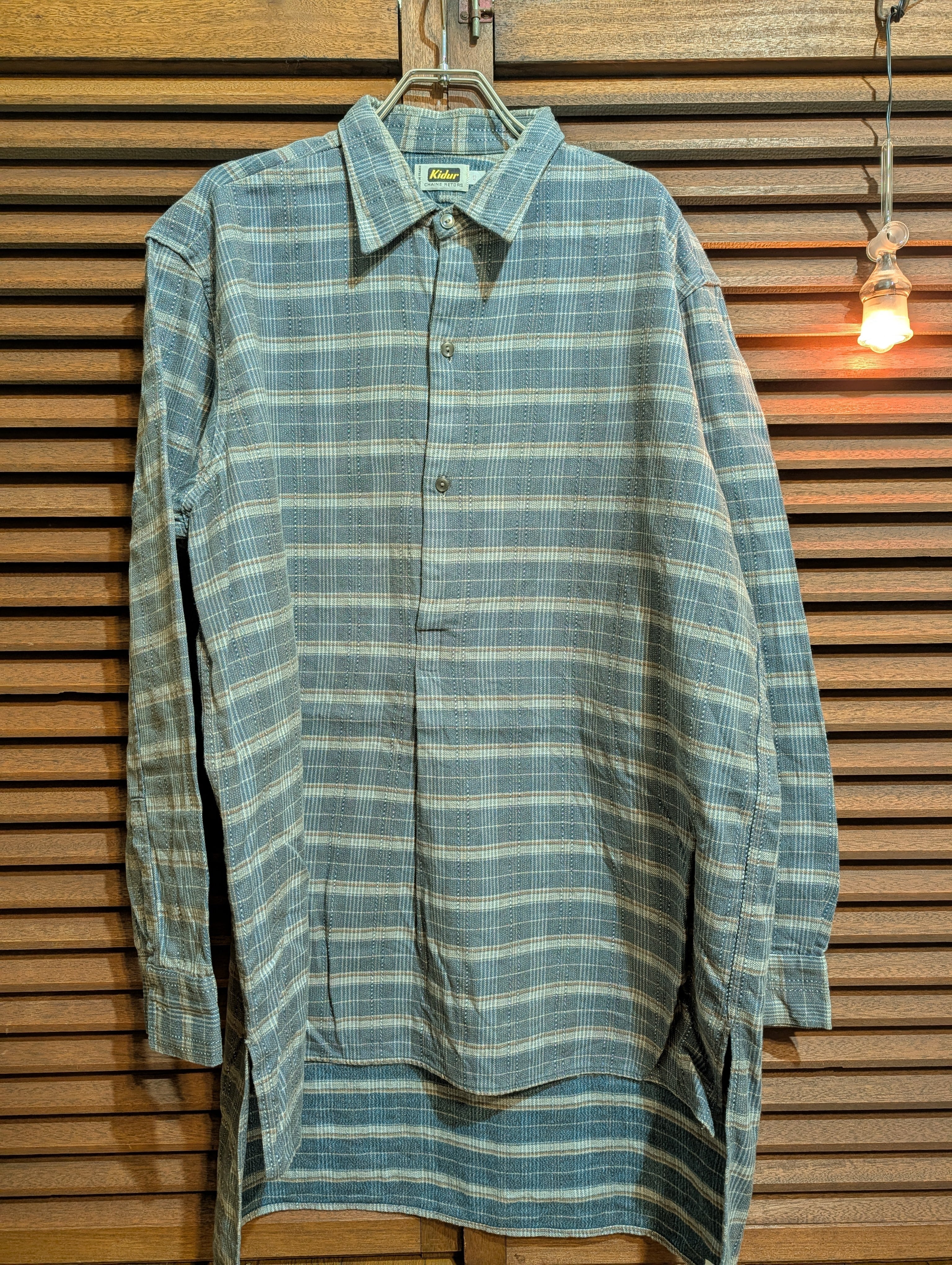 70-80s France KIDUR Check GrandpaShirt