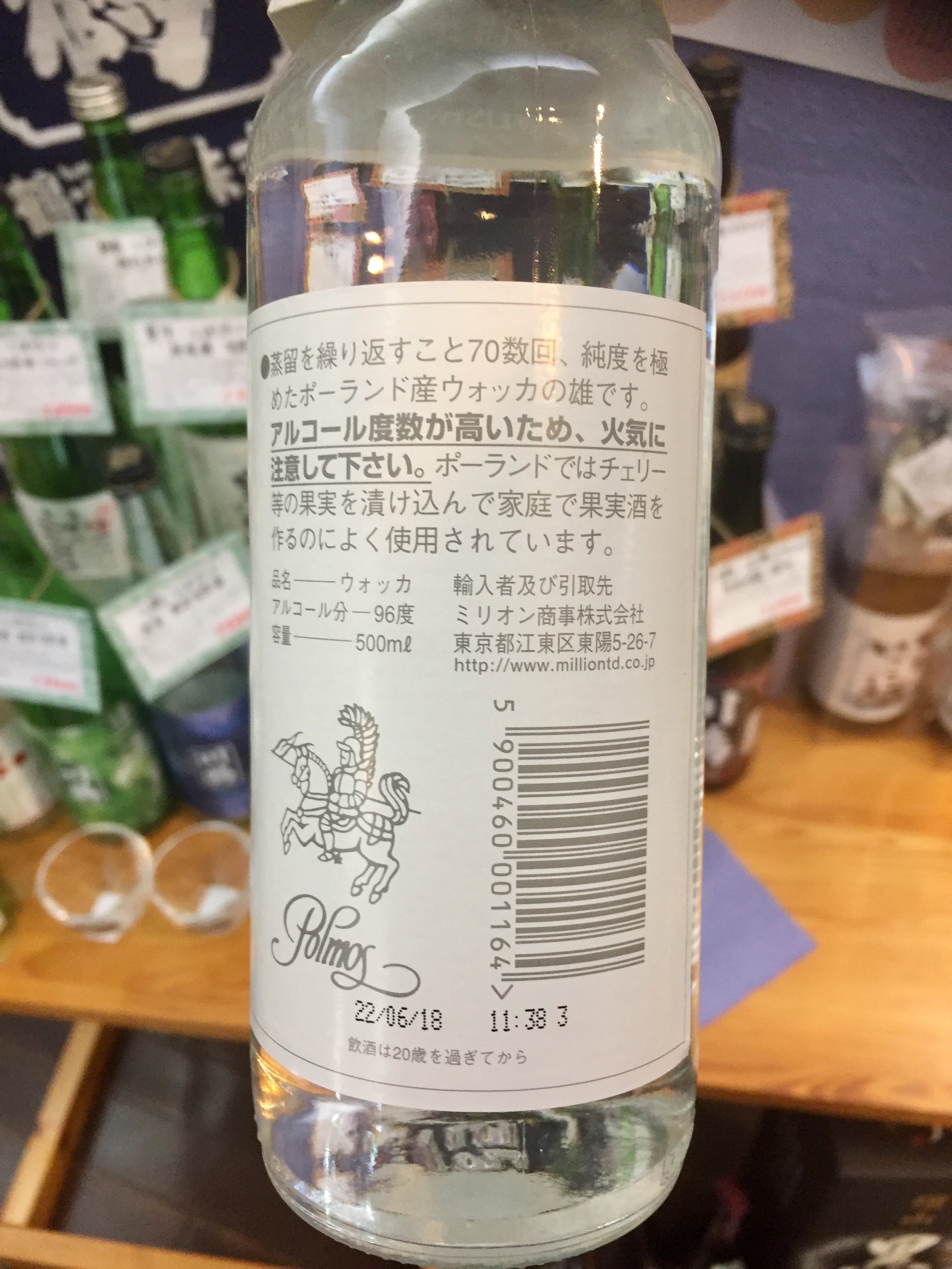 ポルモス ワルシャワ】世界一度数の高いウォッカ『スピリタス 96度