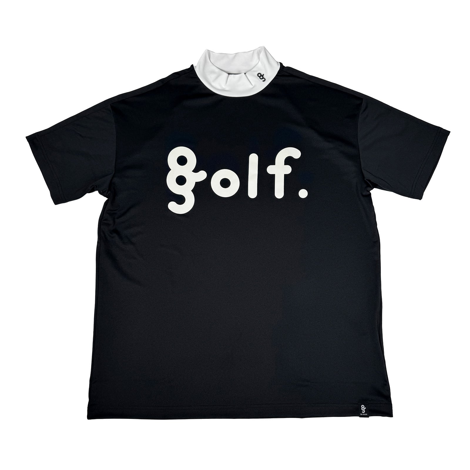 LOGO PRINT MOCK NECK SHIRT -BLACK / WHITE-