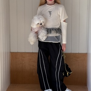 夏アートラインカジュアルパンツ