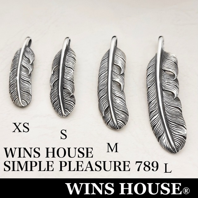 Wins House Simple Pleasure 7 L Size Feather Pendant Top ウインズハウス シンプルプレジャー フェザー ペンダントトップ L Size Silver 925 日本製 Wins House