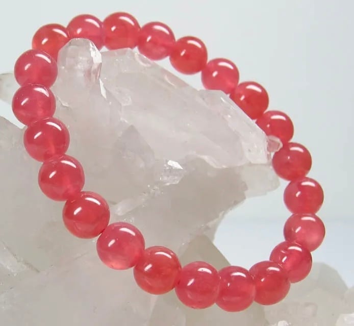 宝石質 高級インカローズ（ロードクロサイト）ブレスD396 | 水晶