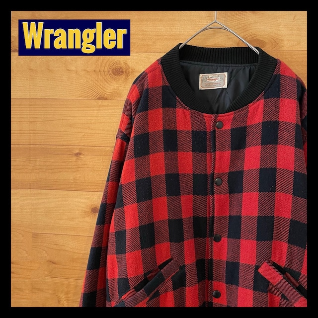 【Wrangler】ウールジャケット バッファローチェック ブロックチェック アウター 古着