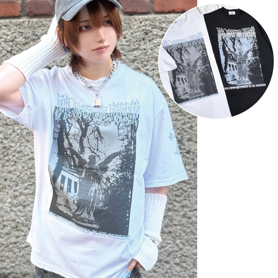 【8/19 完売WHITE再入荷!】新作★ゴシックダメージTシャツ