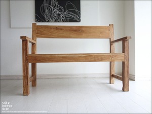 総無垢材 オールドチークソファ 長椅子 2人掛け ベンチ 椅子 ラブソファ 古材家具 2人用 ナチュラル 木製 送料無料 世界三大銘木 幅120cm