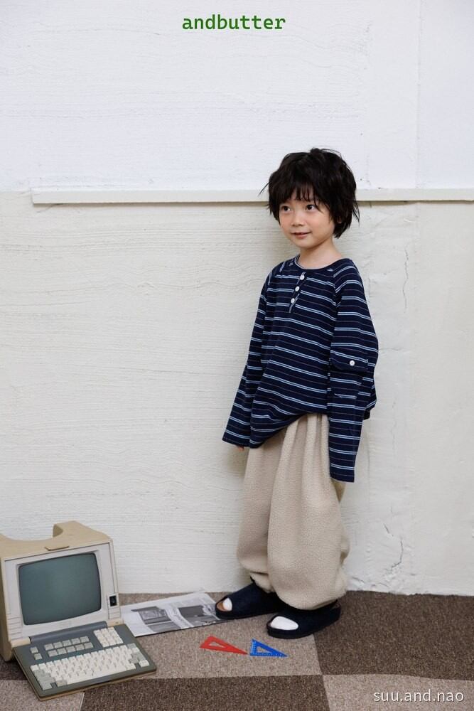 取寄:ANDBUTTER フラップボーダーTシャツ/Jr※送料無料