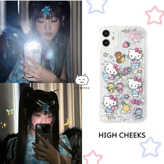 再入荷！★New Jeans ヘリン 着用！！【HIGH CHEEKS X Hello Kitty】Hello Kitty Glitter Case