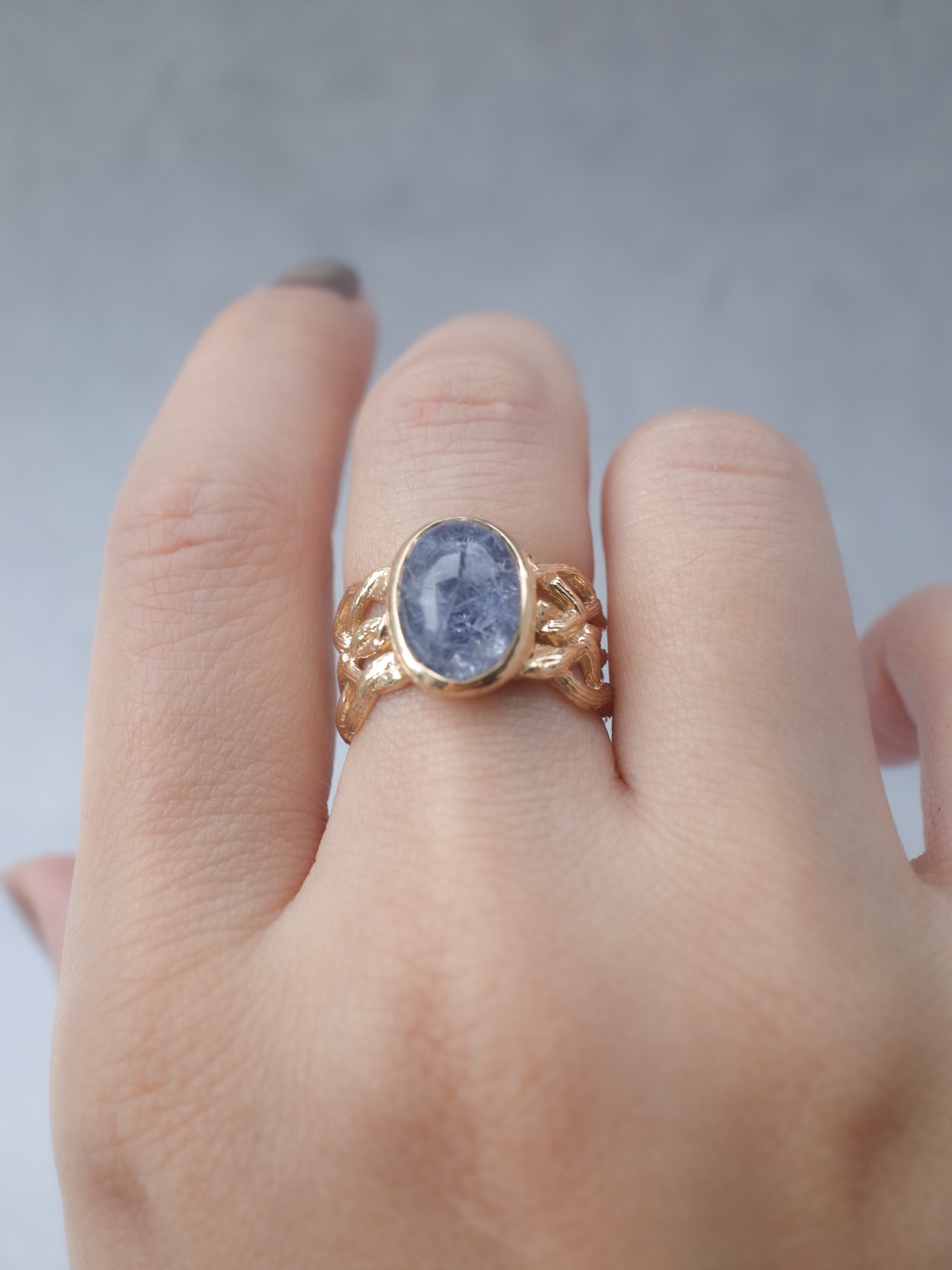 Dumortierite in Quartz ARAN Ring - 13 | MOEMI SUGIMURA