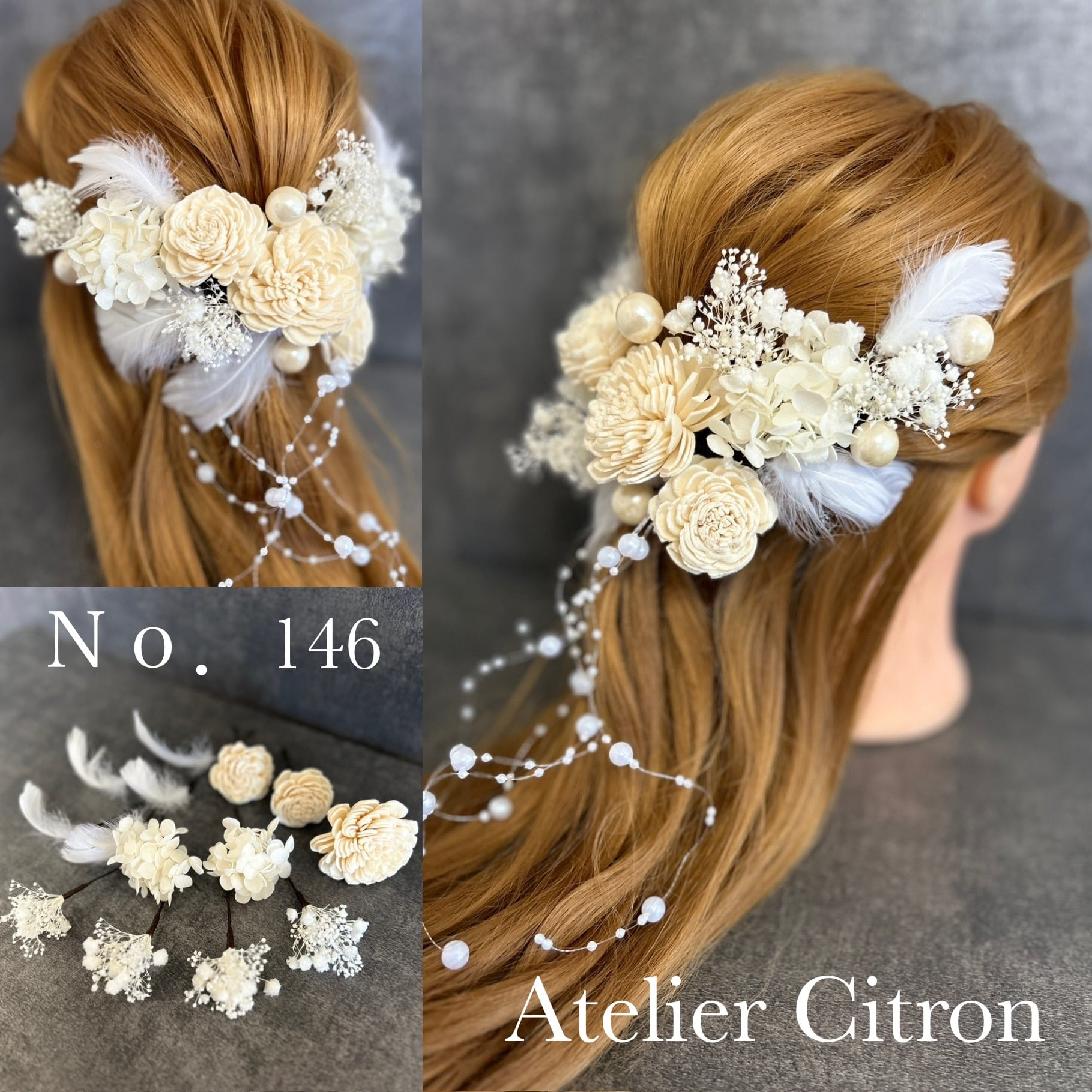 ヘッドドレス 髪飾り ウェディング 成人式 卒業式 結婚式 白薔薇 パール ヘアアクセサリー