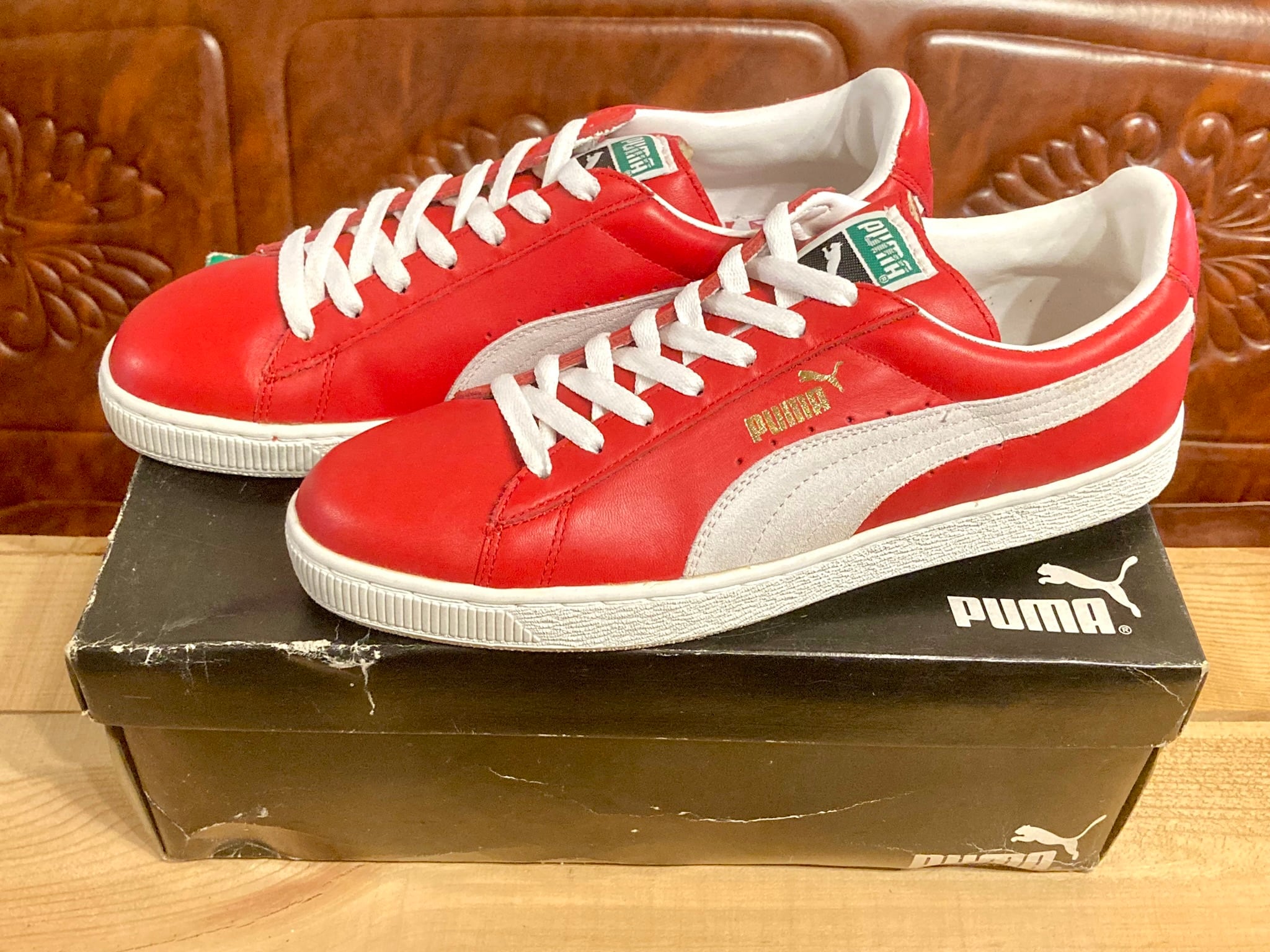 PUMA(プーマ) BASKET(バスケット)レザー 赤/グレー 28cm 90s PUMA(プーマ) BASKET(バスケット)レザー 赤/グレー 28cm 90s