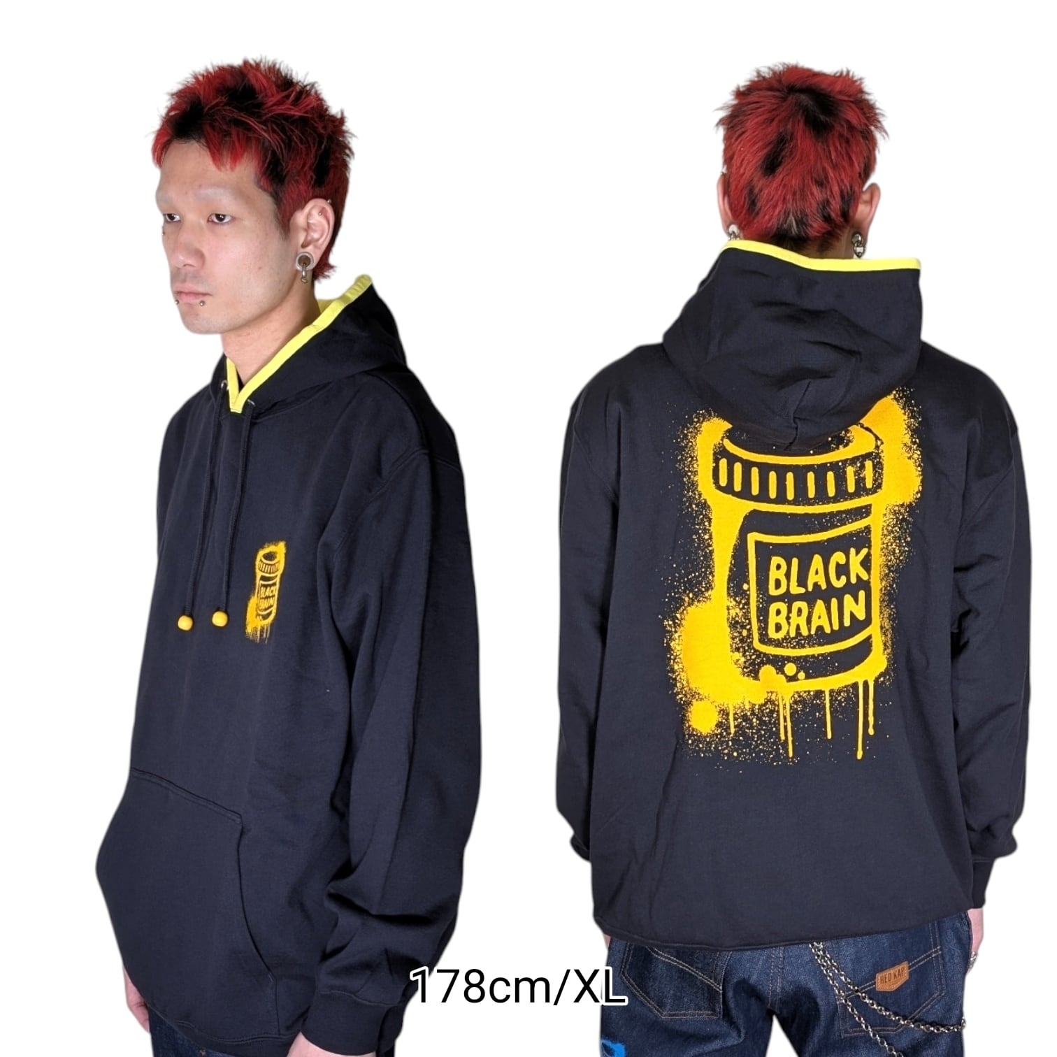 Dripped Color Block Hoodie | BLACK BRAIN