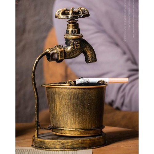 蛇口 バケツ 灰皿 小物入れ アンティーク レトロ 雑貨 インテリア おしゃれ ２種類 ヴィンテージ ゴールド モダン 北欧