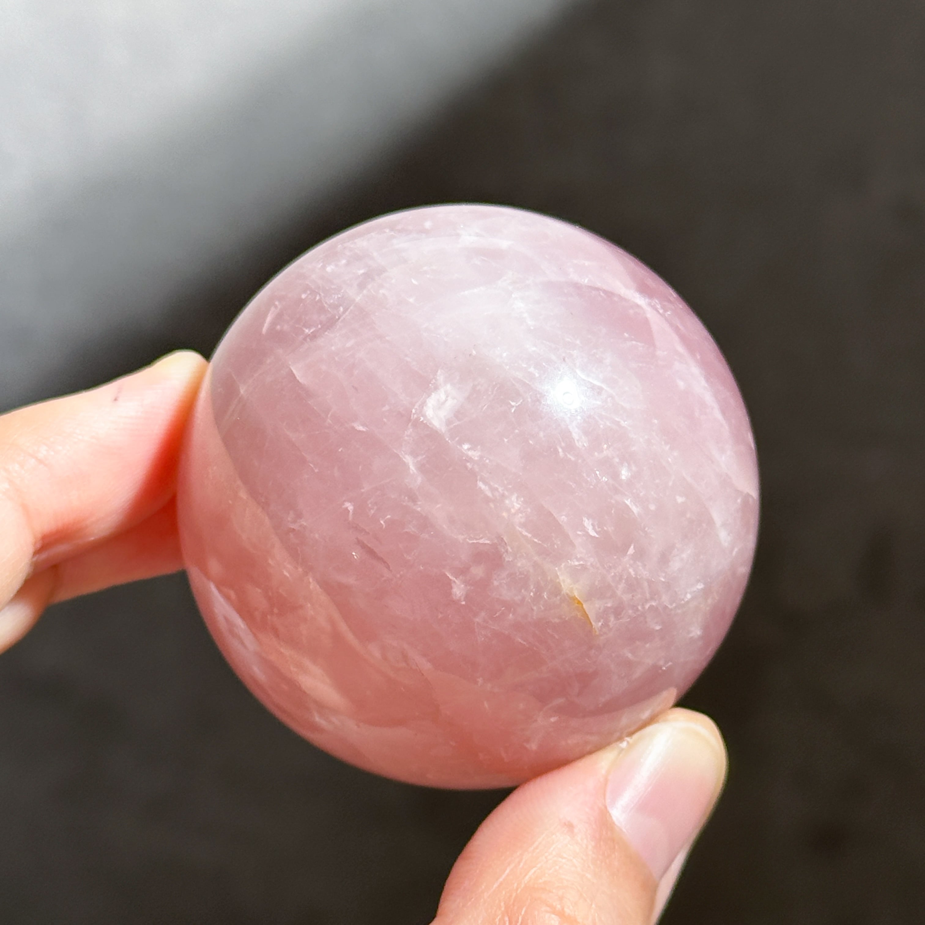 レア　スターローズクォーツ　ファイヤー共生　スフィア5.84cm 六芒星　天然石 スターローズクォーツ スフィア22◇Rose Quartz◇天然石・鉱物