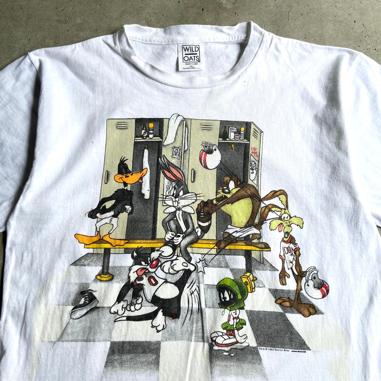 90年代 USA製 ルーニーテューンズ キャラクタープリントTシャツ メンズ 
