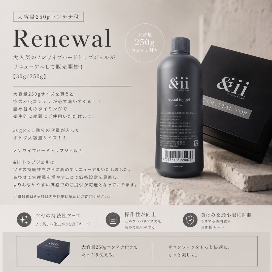 新クリスタルノンワイプハードトップジェル大容量250g