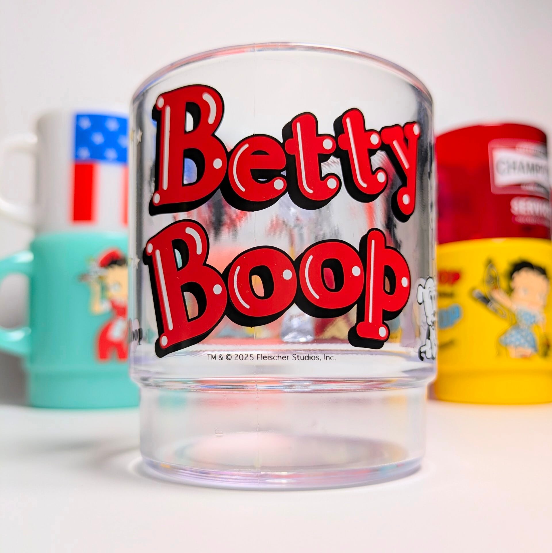 【 STACKING MUG / スタッキングマグ   積み重ねられるマグ  】 Betty Boop（ ベティ ブープ ） / 『 I'm a BOOP 』 / クリア 〚アメリカン雑貨 アメトイ〛