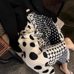 asymmetry polka dot skirt<sk1973>