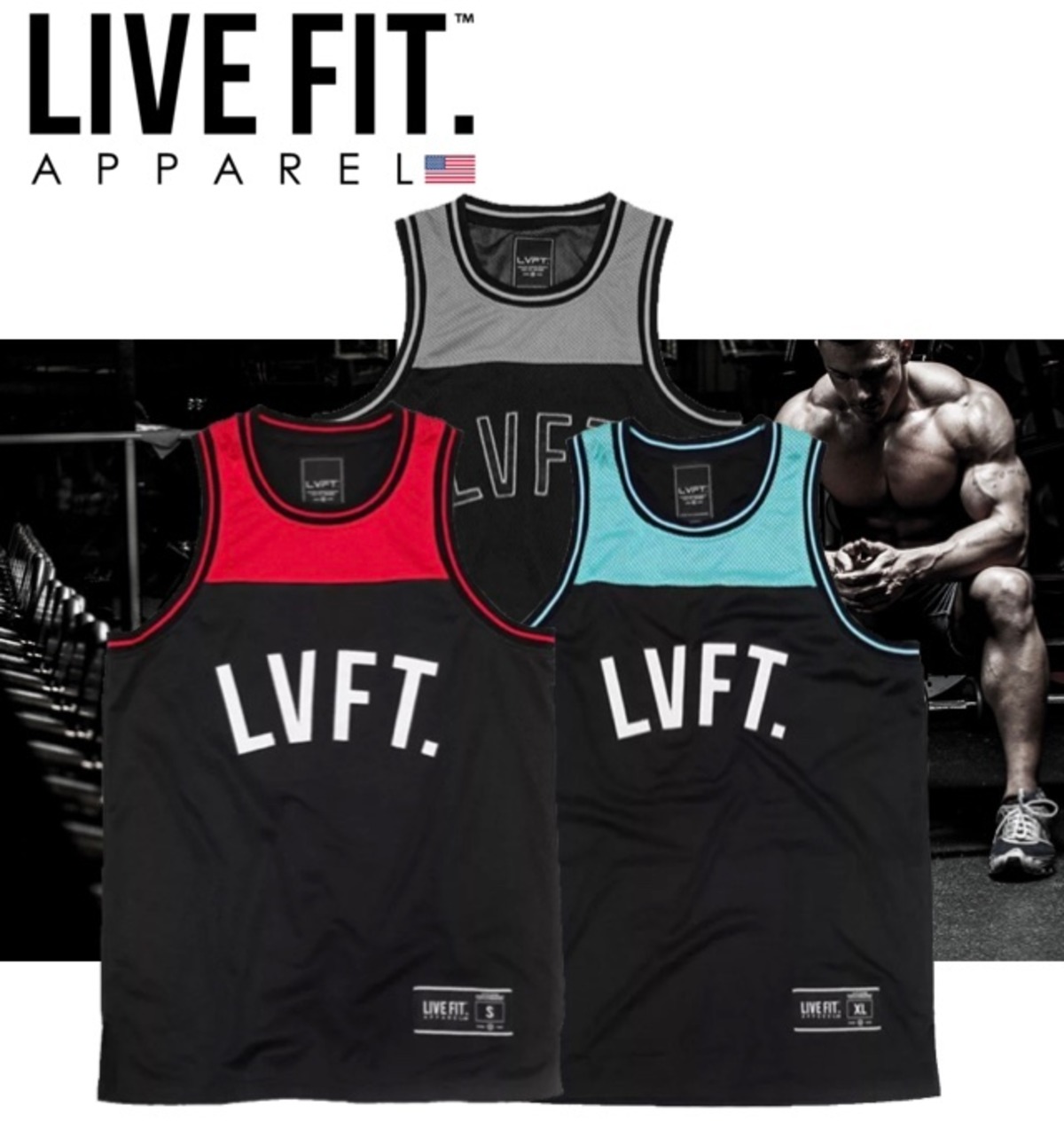海外発送】LIVE FIT Baseline Jersey タンクトップ/トレーニングウェア 