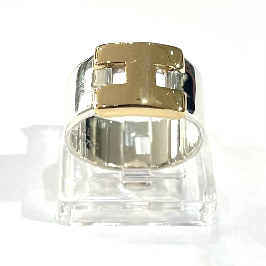 HERMÈS】【52】2886 silver925×18k 750 コンビヘラクレス リングSv925