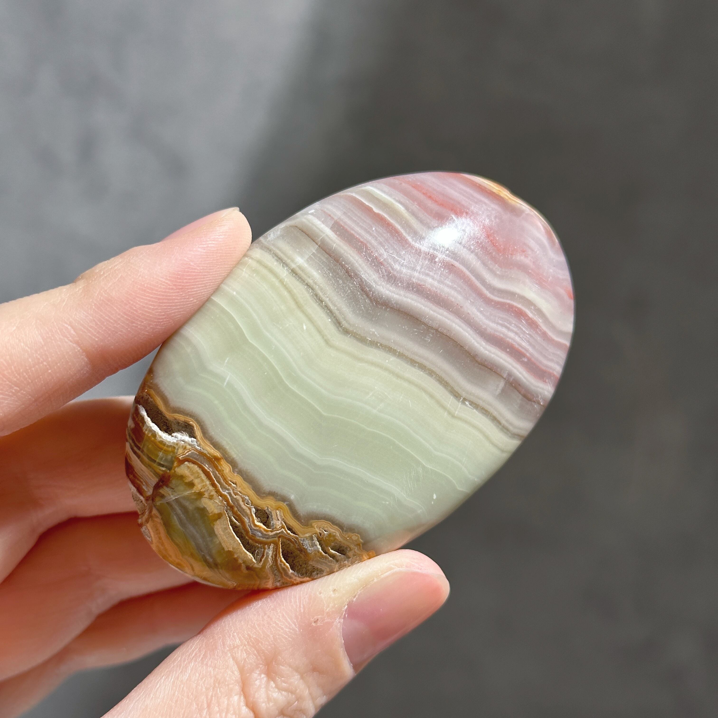 バンデッドオニキス パームストーン02◇ Banded Onyx ◇天然石・鉱物